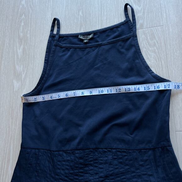J Crew Pintuck Mixy Dress Size XL Navy Midi Sleeveless - Picture 5 of 11